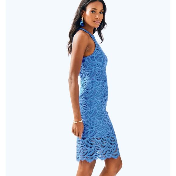 LILLY PULITZER Kenna Lace Dress Bennet Blue 0 - Picture 2 of 11